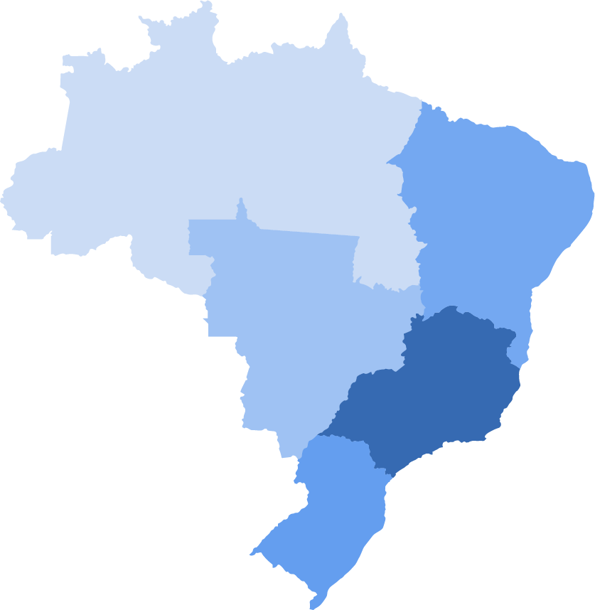 Mapa do brasil azul