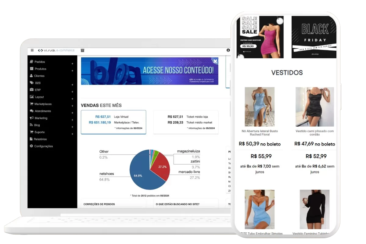 Interface da plataforma de E-commerce